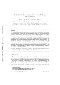Discriminative feature generation for classification of imbalanced data