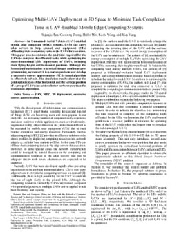Optimizing Multi-UAV Deployment in 3D Space to Minimize Task Completion
  Time in UAV-Enabled Mobile Edge Computing Systems