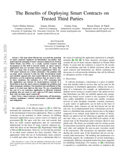 The Benefits of Deploying Smart Contracts on Trusted Third Parties