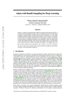 Adam with Bandit Sampling for Deep Learning