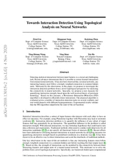 Towards Interaction Detection Using Topological Analysis on Neural
  Networks