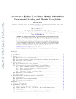 Adversarial Robust Low Rank Matrix Estimation: Compressed Sensing and
  Matrix Completion