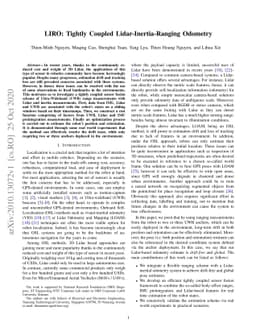 LIRO: Tightly Coupled Lidar-Inertia-Ranging Odometry