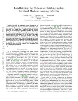 LazyBatching: An SLA-aware Batching System for Cloud Machine Learning
  Inference