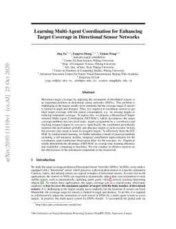 Learning Multi-Agent Coordination for Enhancing Target Coverage in
  Directional Sensor Networks