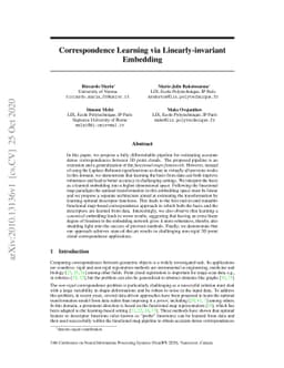 Correspondence Learning via Linearly-invariant Embedding