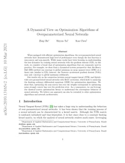 A Dynamical View on Optimization Algorithms of Overparameterized Neural
  Networks