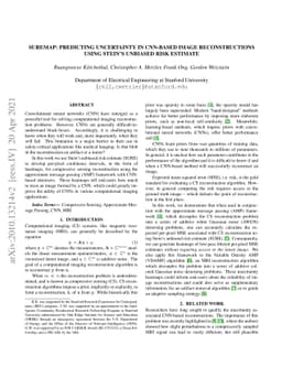 SUREMap: Predicting Uncertainty in CNN-based Image Reconstruction Using
  Stein's Unbiased Risk Estimate