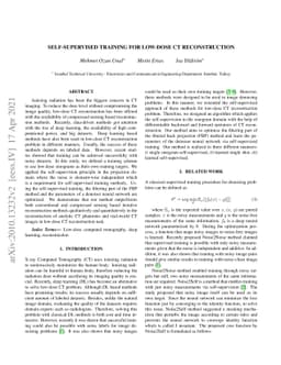 Self-Supervised Training For Low Dose CT Reconstruction