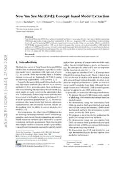 Now You See Me (CME): Concept-based Model Extraction