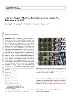AdaFuse: Adaptive Multiview Fusion for Accurate Human Pose Estimation in
  the Wild