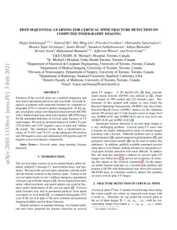 Deep Sequential Learning for Cervical Spine Fracture Detection on
  Computed Tomography Imaging