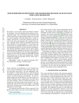 Semi supervised segmentation and graph-based tracking of 3D nuclei in
  time-lapse microscopy