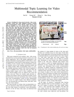 Multimodal Topic Learning for Video Recommendation
