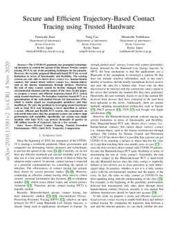 Secure and Efficient Trajectory-Based Contact Tracing using Trusted
  Hardware