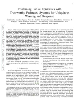 Containing Future Epidemics with Trustworthy Federated Systems for
  Ubiquitous Warning and Response