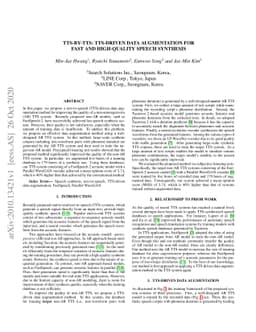 TTS-by-TTS: TTS-driven Data Augmentation for Fast and High-Quality
  Speech Synthesis
