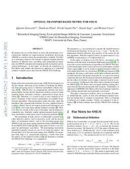 Optimal-transport-based metric for SMLM