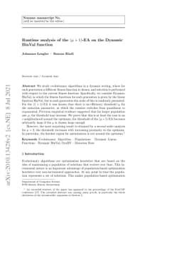 Runtime analysis of the (mu+1)-EA on the Dynamic BinVal function