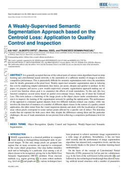 A Weakly-Supervised Semantic Segmentation Approach based on the Centroid
  Loss: Application to Quality Control and Inspection