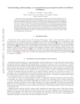 Understanding understanding: a renormalization group inspired model of
  (artificial) intelligence