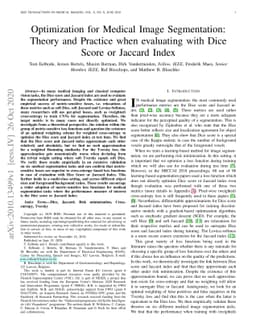 Optimization for Medical Image Segmentation: Theory and Practice when
  evaluating with Dice Score or Jaccard Index