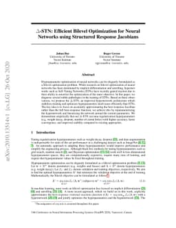 Delta-STN: Efficient Bilevel Optimization for Neural Networks using
  Structured Response Jacobians