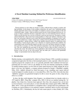 A Novel Machine Learning Method for Preference Identification