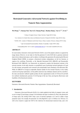 Restrained Generative Adversarial Network against Overfitting in Numeric
  Data Augmentation