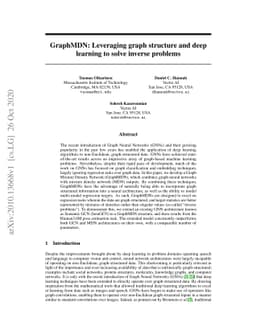 GraphMDN: Leveraging graph structure and deep learning to solve inverse
  problems