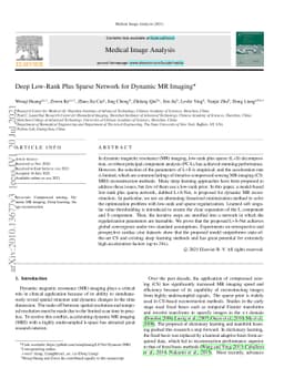 Deep Low-rank plus Sparse Network for Dynamic MR Imaging