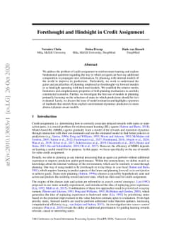 Forethought and Hindsight in Credit Assignment