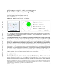 Enforcing Interpretability and its Statistical Impacts: Trade-offs
  between Accuracy and Interpretability