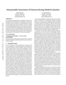 Interpretable Assessment of Fairness During Model Evaluation