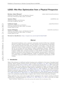 LEAD: Min-Max Optimization from a Physical Perspective