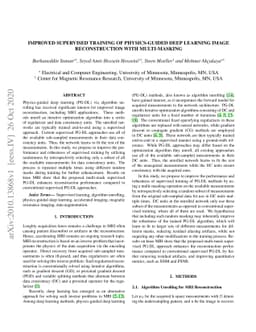 Improved Supervised Training of Physics-Guided Deep Learning Image
  Reconstruction with Multi-Masking