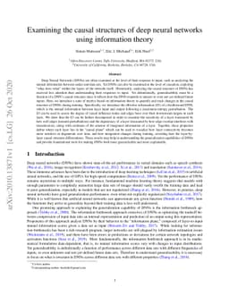 Examining the causal structures of deep neural networks using
  information theory