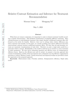 Relative Contrast Estimation and Inference for Treatment Recommendation