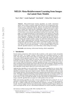 MELD: Meta-Reinforcement Learning from Images via Latent State Models