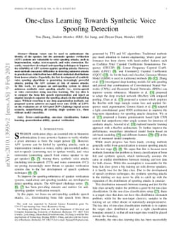 One-class Learning Towards Synthetic Voice Spoofing Detection