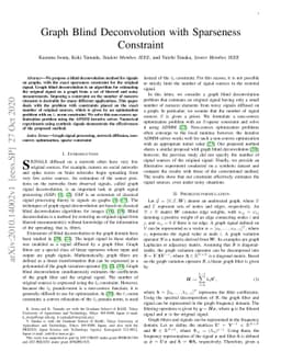 Graph Blind Deconvolution with Sparseness Constraint