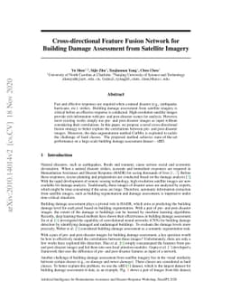 Cross-directional Feature Fusion Network for Building Damage Assessment
  from Satellite Imagery