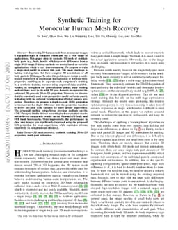 Synthetic Training for Monocular Human Mesh Recovery