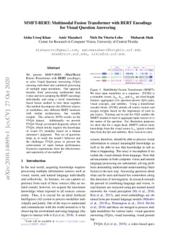 MMFT-BERT: Multimodal Fusion Transformer with BERT Encodings for Visual
  Question Answering