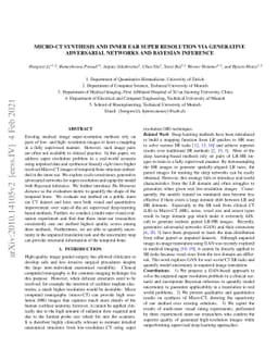 Micro-CT Synthesis and Inner Ear Super Resolution via Generative
  Adversarial Networks and Bayesian Inference