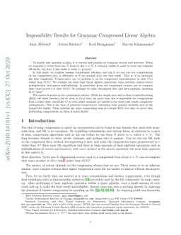 Impossibility Results for Grammar-Compressed Linear Algebra