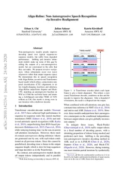 Align-Refine: Non-Autoregressive Speech Recognition via Iterative
  Realignment