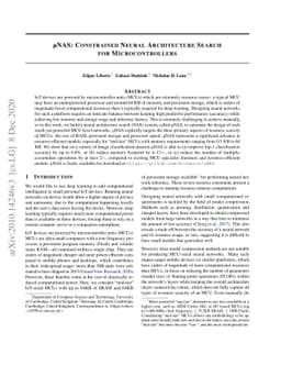 $μ$NAS: Constrained Neural Architecture Search for Microcontrollers
