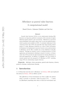 Affordance as general value function: A computational model