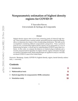 Nonparametric estimation of highest density regions for COVID-19